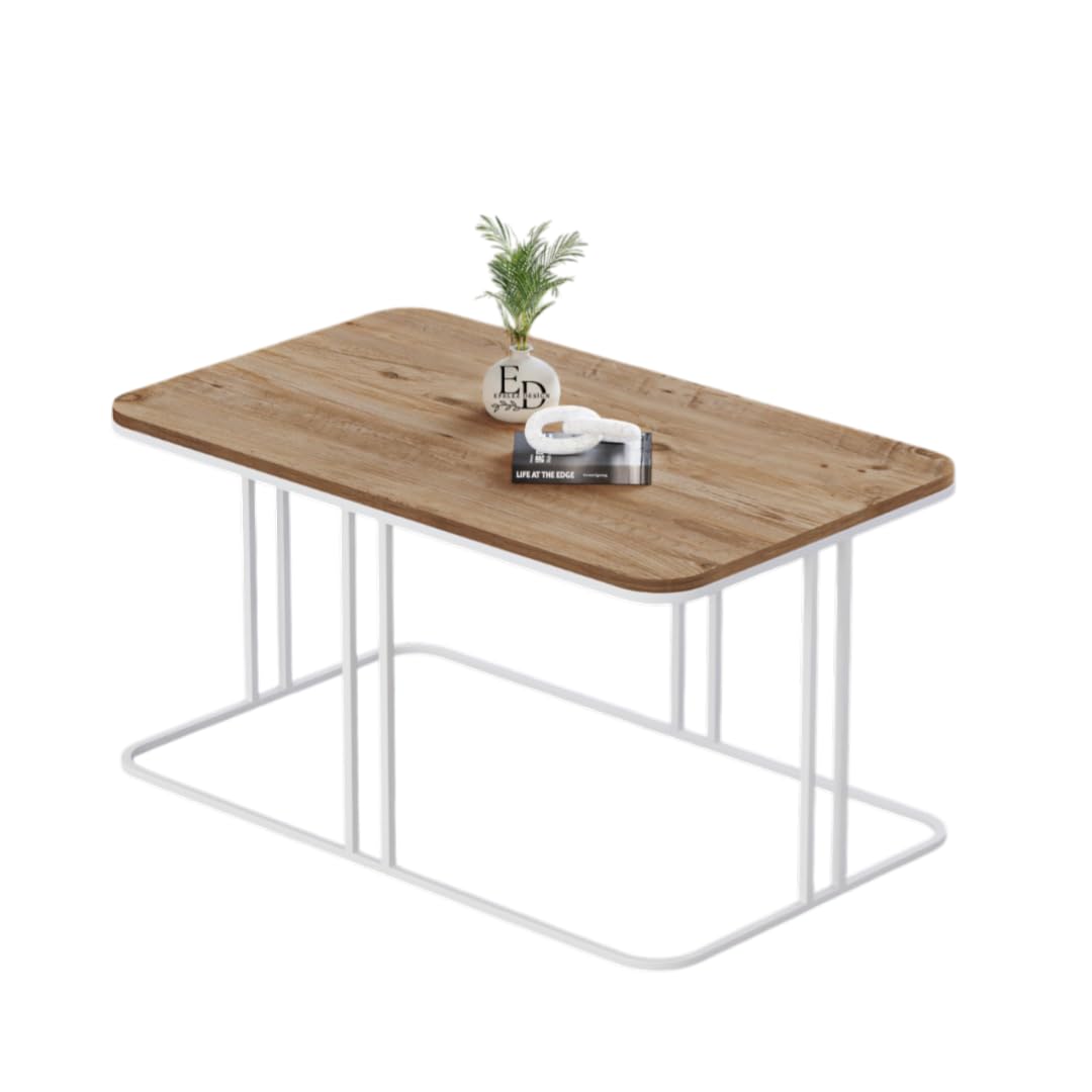 Table basse ronde BERLIN verre trempé pieds bois naturel