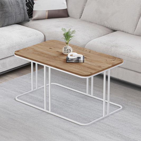 Table basse ronde BERLIN verre trempé pieds bois naturel