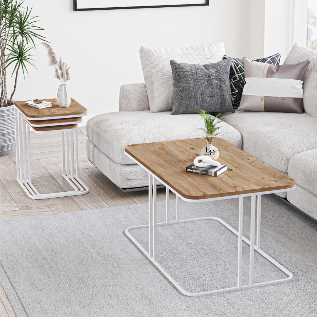 Table basse ronde BERLIN verre trempé pieds bois naturel