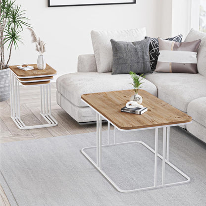 Table basse ronde BERLIN verre trempé pieds bois naturel